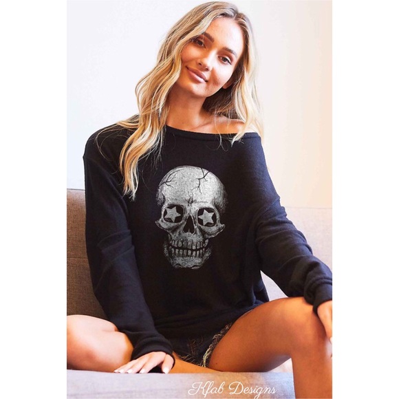 ❤️LAST 1! Softest Star Skull Hacci Knit Sweatshirt - Picture 6 of 6